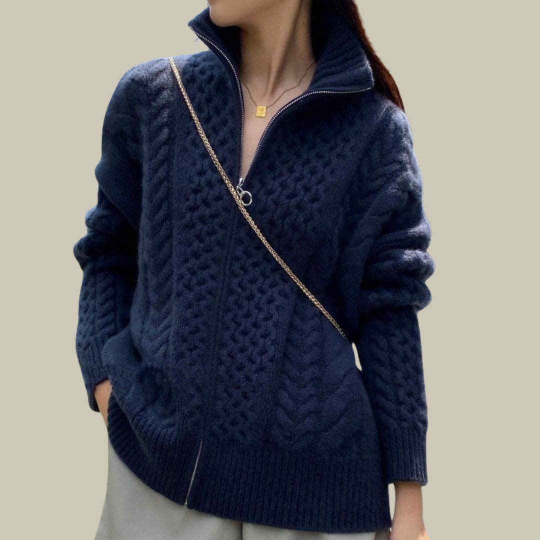 Xyllynah | Strickjacke mit Stehkragen