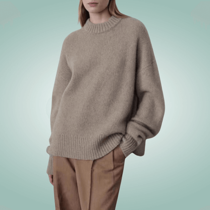 Yves | Lässiger, weicher oversized strickpullover mit rundhalsausschnitt