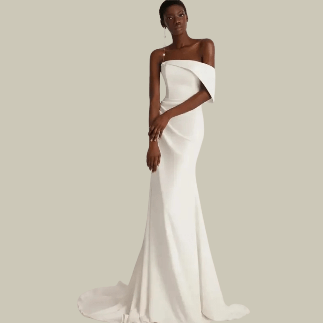 Oonah | Elastisches Satin-Hochzeitskleid mit One-Shoulder-Design