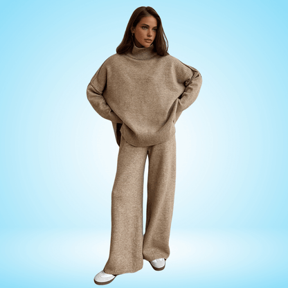 Ermes | Weiches gestricktes set mit weitem pullover und hose