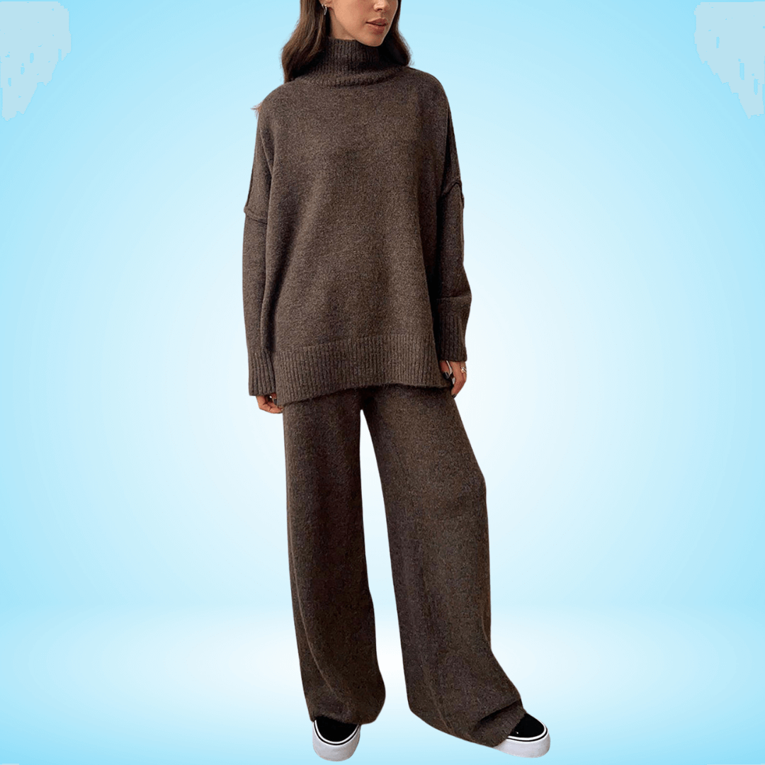 Ermes | Weiches gestricktes set mit weitem pullover und hose