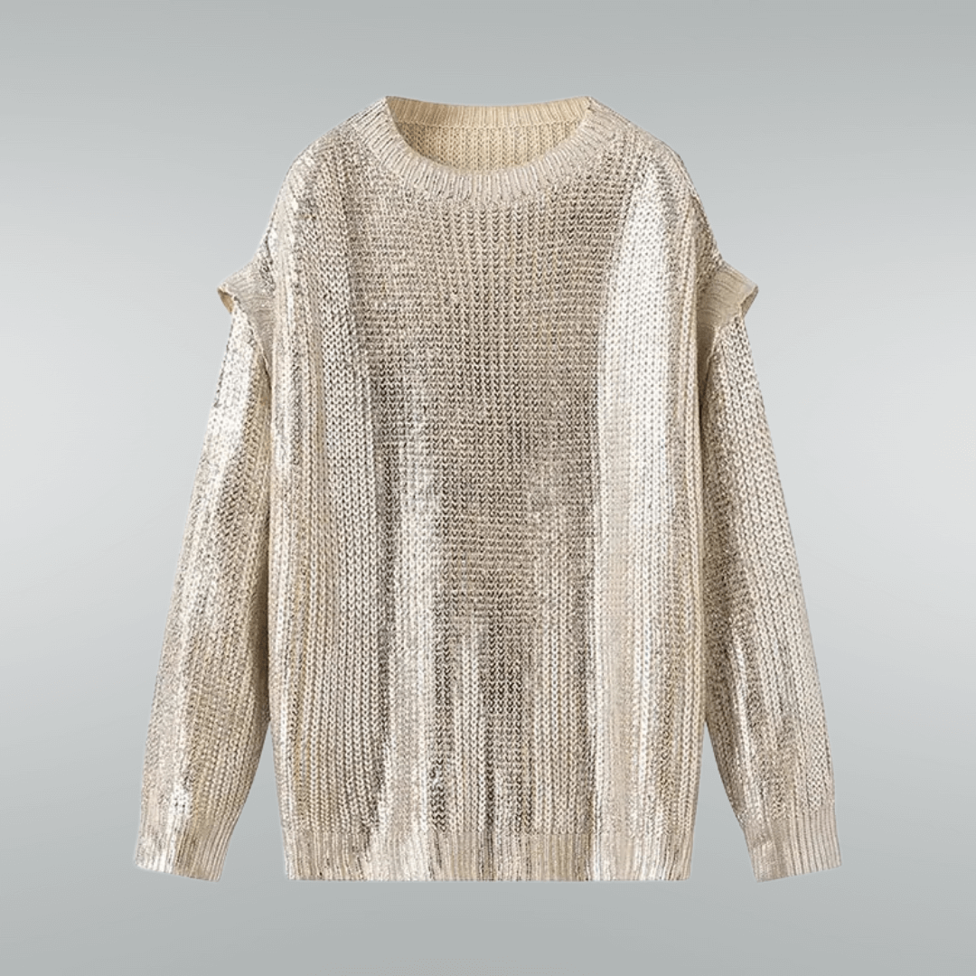 Nora | Glänzender Strickpullover im Oversize-Look für Damen