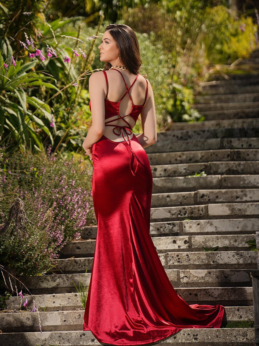 Akemi | Satin-meerjungfrau-kleid mit schnürung