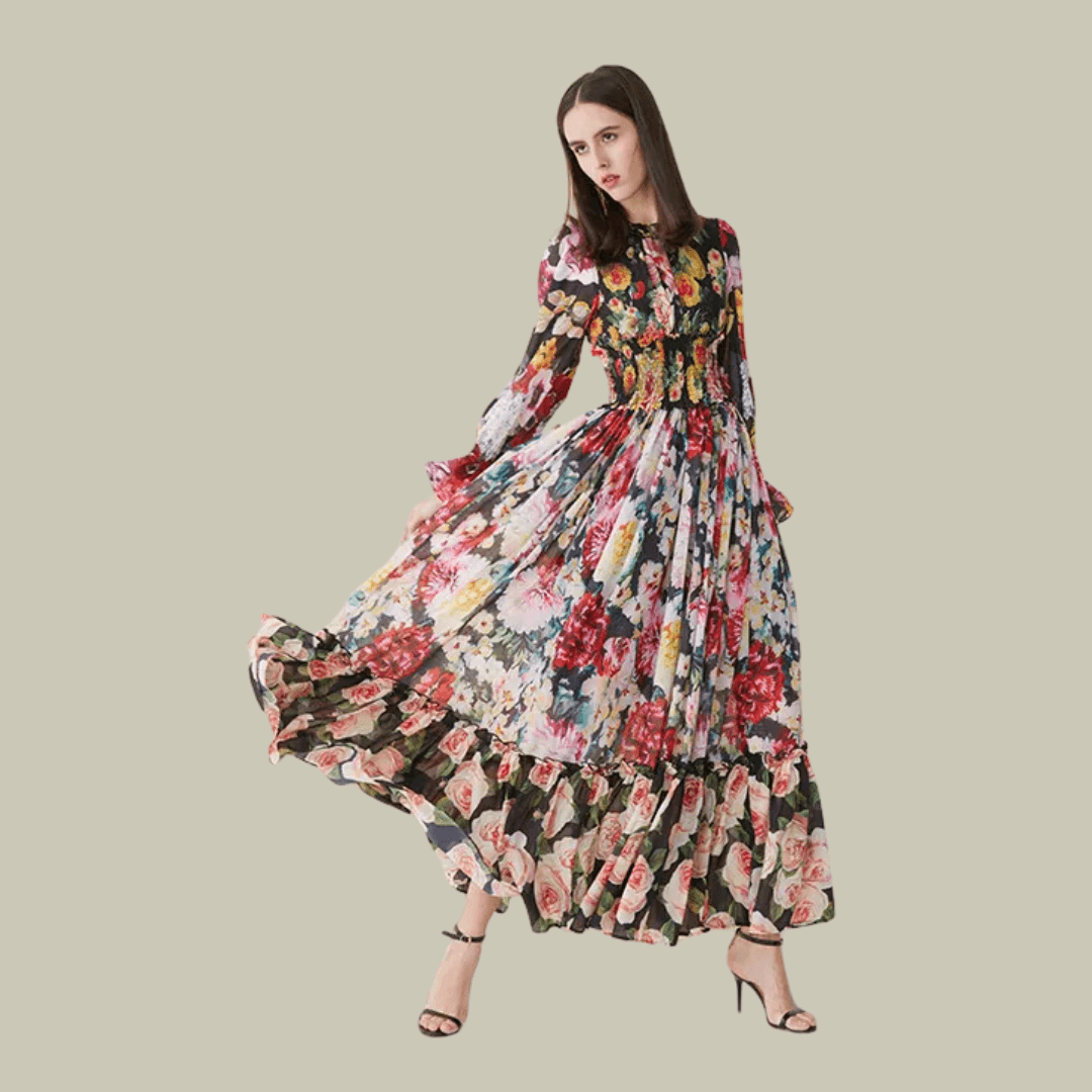 Mavyss | Maxi-Kleid mit Blumenmuster: Perfekt für den Frühling