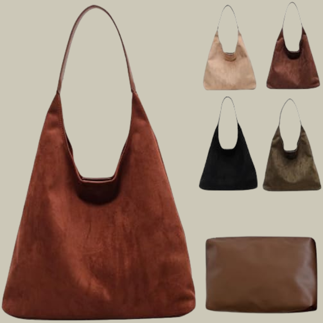 Eenez | Modische Wildledertasche, Tote-Bag aus Leder