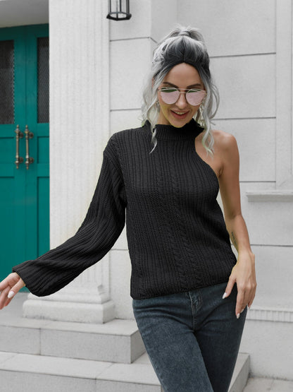 Cassy | Moderner asymmetrischer Strickpullover für Damen