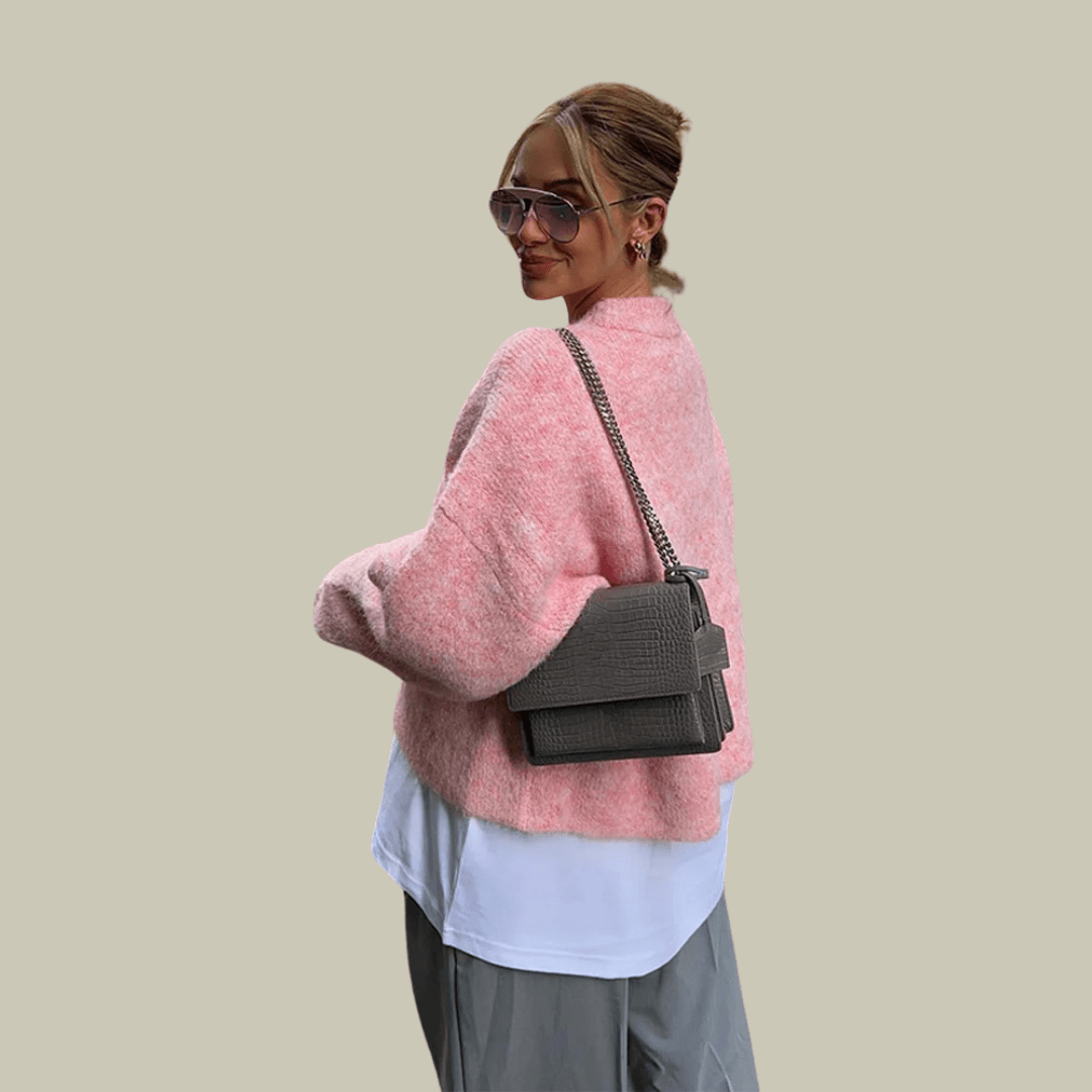 Stella  | Kuscheliger oversized pullover in rosa mit lässigem schnitt