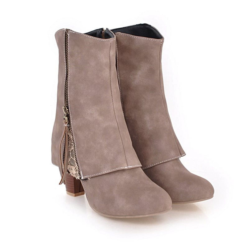 Sophie | Damen Ankle-Boots mit seitlichem Reißverschluss und Blockabsatz