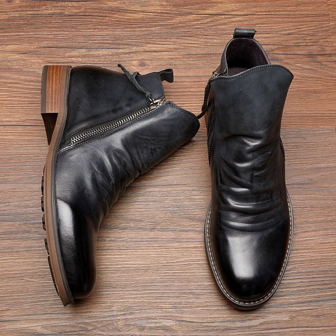 George | Elegante Herren-Lederstiefeletten mit Reißverschluss