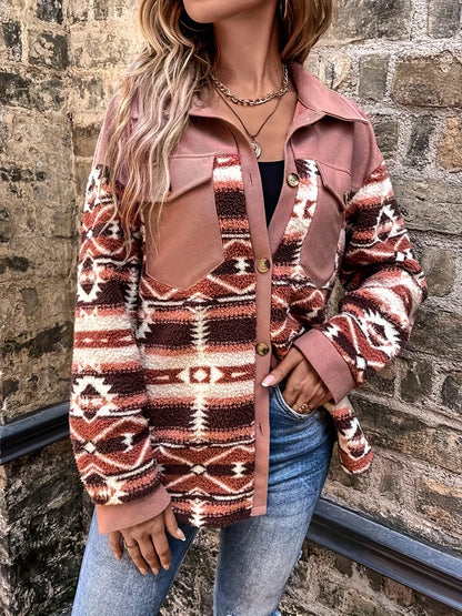 Lina | Boho-Jacke mit Aztekenmuster und Oversize-Design