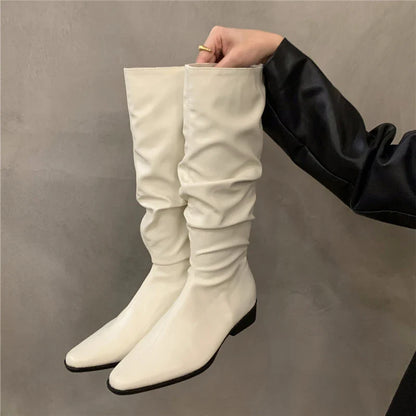 Wei | Modische lange Kniestiefel mit Blockabsatz für Damen