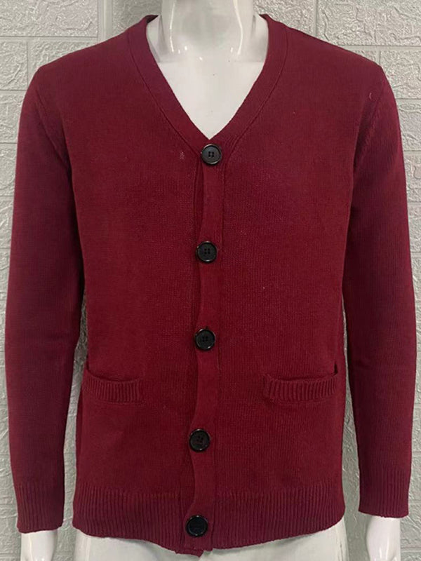 Lukas | Klassische Strickjacke mit Knopfleiste und V-Ausschnitt für Herren