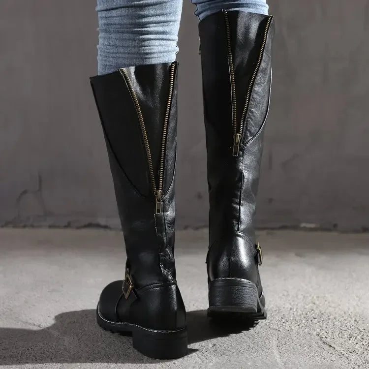 Gina | Bequeme hohe Lederstiefel für Damen